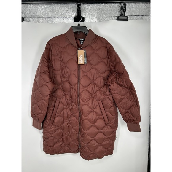 Eddie Bauer Jackets & Blazers - Eddie Bauer Shaw 650 Down Long Puffer Bomber Jacket Womens 2XL Full Zip Up Coat